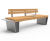 Fold – stainless steel and timber seat with central armrest 0
