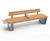 Fold – stainless steel and timber seat with central armrest 1