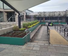 Planters with controlled drainage for Middlesex University