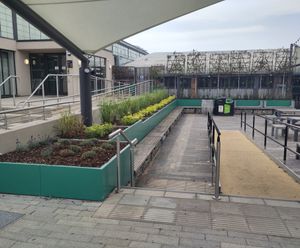 Planters with controlled drainage for Middlesex University