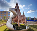 Play towers, sand and water play for city centre park - Sheffield