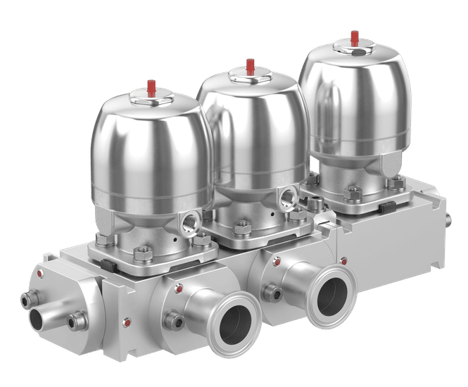 GEMÜ P600S M-block diaphragm valve - flexible connection