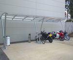 Bentham - double-sided cycle shelter, 10 bikes