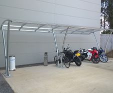 Bentham - double-sided cycle shelter, 10 bikes