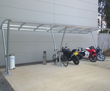 Bentham - double-sided cycle shelter, 10 bikes