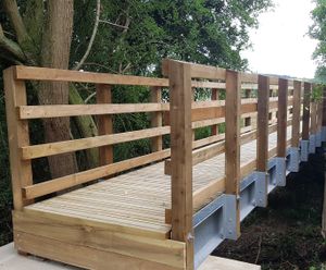 Timber pedestrian, bridle and cycle kit form bridges