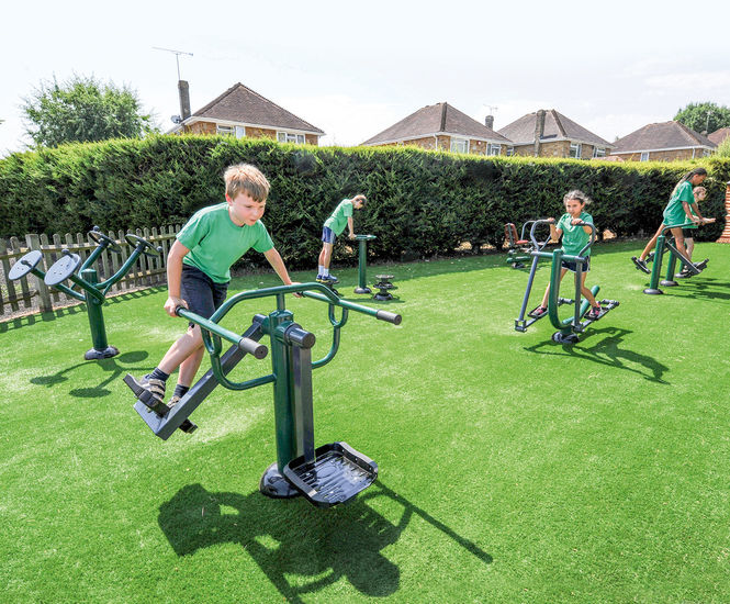 Outdoor gym equipment for children Sovereign Design Play Systems