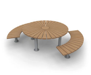 Halo Sunburst timber and metal picnic table and bench set