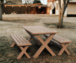PicniX moveable timber picnic table and bench set