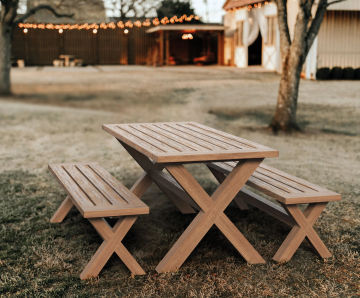 PicniX moveable timber picnic table and bench set