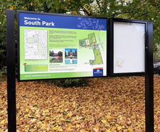 Park entrance signs for public spaces and visitor attractions