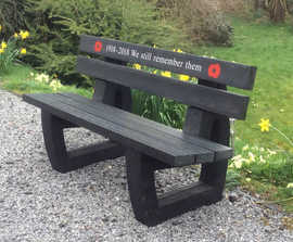 Recycled plastic memorial benches