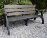 Sloper recycled plastic bench - on this page