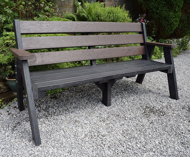 Sloper recycled plastic bench