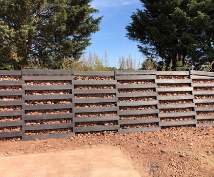 Polycrib recycled plastic retaining wall system