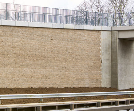 Modular block-faced reinforced soil walls