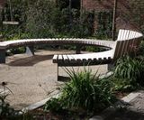 v36 curved steel and timber bench - on this page
