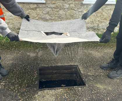 Biobrane W70 Drain Guard - wool drain filter for sediment and oil removal