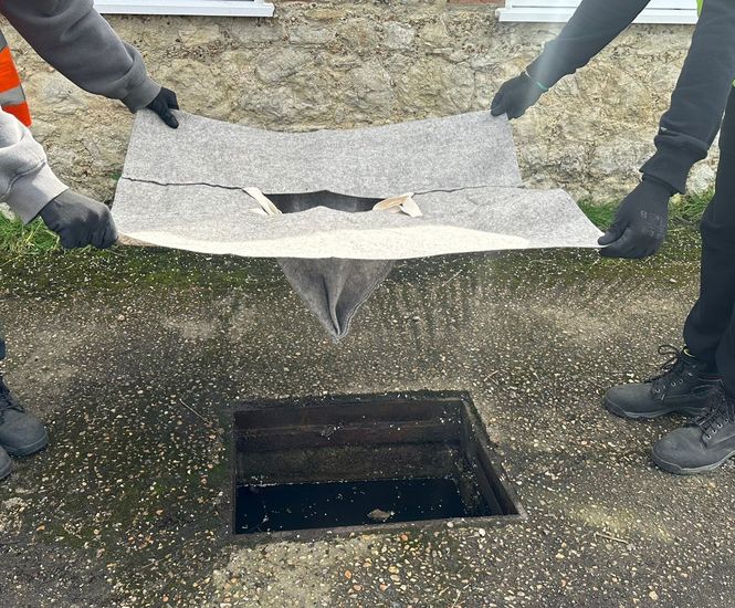 Biobrane W70 Drain Guard - wool drain filter for sediment and oil removal