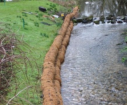 CoirLog biodegradable riverbank erosion control