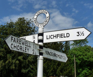 Traditional fingerpost signs