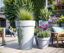 Bespoke powder-coated steel planters
