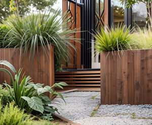 Bespoke timber-clad steel planters for high-end projects