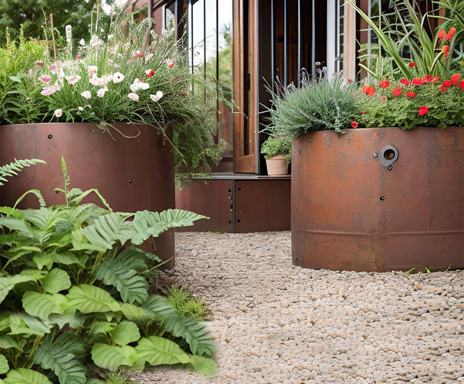 Bespoke corten steel planters