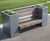 Wooden bench seat with surrounding corten steel planter 0