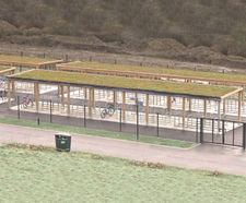 Sheldon SCS304 - cycle shelter with sedum roof