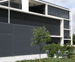 Italia-100 steel louvred grille fencing