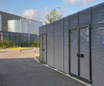 Italia and Delta steel louvred bin stores