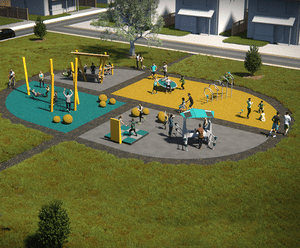 KORE inclusive multi-use play equipment for teenagers