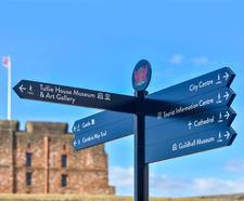 WAY2GO Fingerpost - outdoor metal wayfinding sign