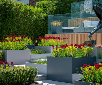 Bespoke powder-coated steel planters