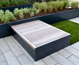 Sheldon timber and aluminium planter bench