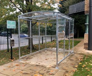 Burbank smoking shelter with PETG roof