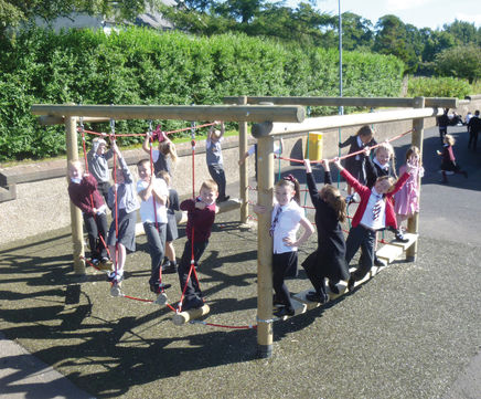 Agility Cube - timber school playground climbing frame for small spaces