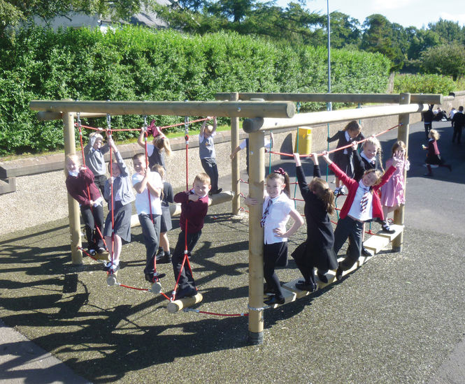 Agility Cube - timber school playground climbing frame for small spaces