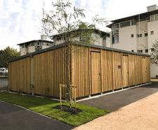 Sheldon fully-enclosed timber-clad cycle shelter - SCS316