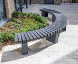 Langley LBN126 - recycled plastic and steel curved bench - on this page