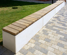 Pewsham timber-topped precast concrete bench - PBN417