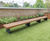 Langley slatted timber top and steel bench - LBN119 0