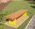 Langley slatted timber top and steel bench - LBN119 1