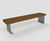 Langley slatted timber top and steel bench - LBN119 8