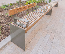 Langley timber-slatted top and steel seat - LST108