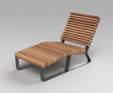 v56 hardwood and steel sun lounger