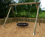 Inclusive Basket Swing - outdoor swing with steel basket for group play