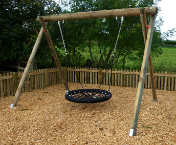Inclusive Basket Swing - outdoor swing with steel basket for group play