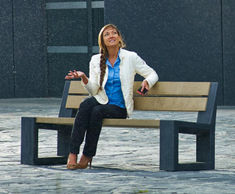 Matrix 05 - recycled plastic bench with backrest